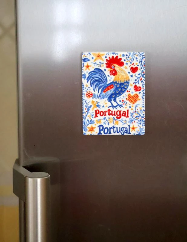 Íman cerâmica / Souvenir Portugal - Azulejo Decorativo Galo